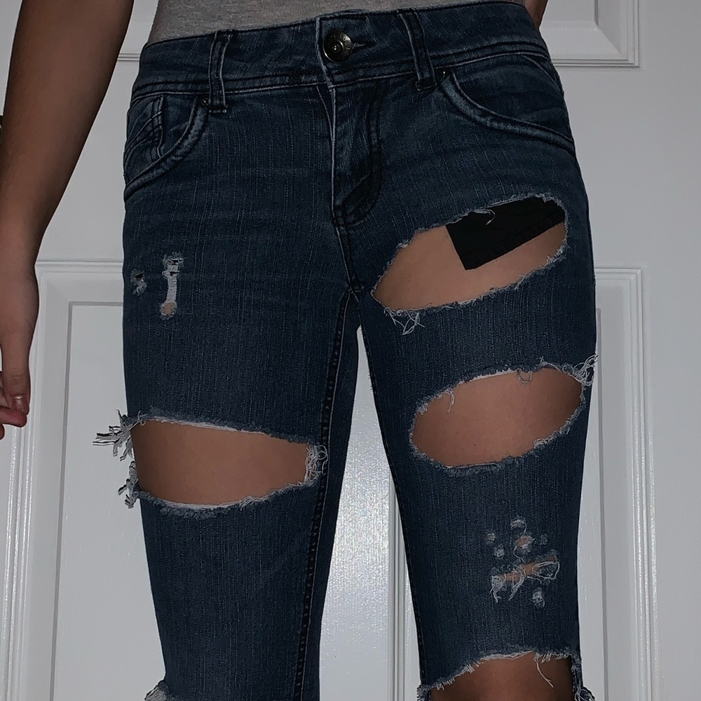 Jolt hand ripped jeans